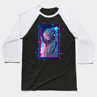 Cyber Futuristic Girl - Anime Shirt Baseball T-Shirt